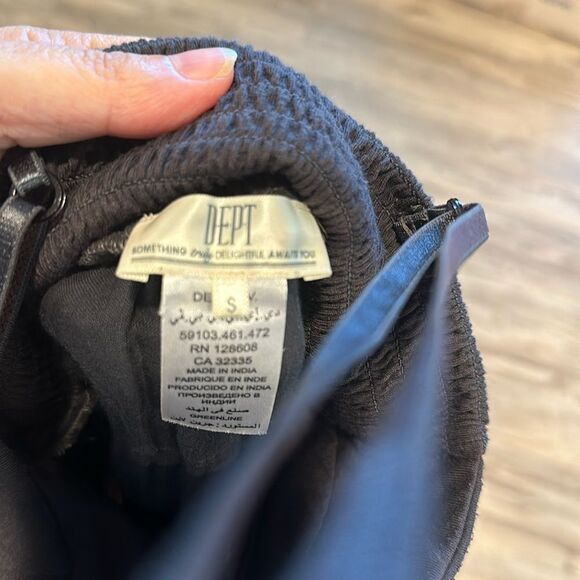 DEPT Sz S Tiered Ruffle Midi Dress Red Black Pattern Whimsigoth Coachella - Picture 8 of 8